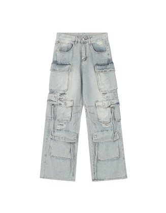 Men's jeans, work pants, trendy straight-leg pants