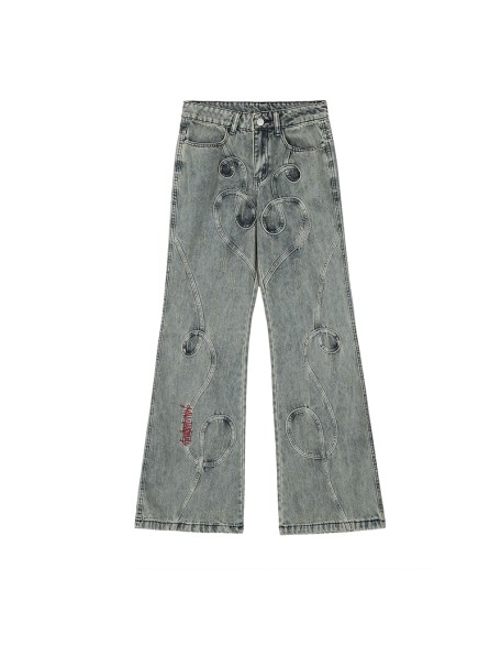 Harajuku Fashionista Women's Embroidered Denim Pants