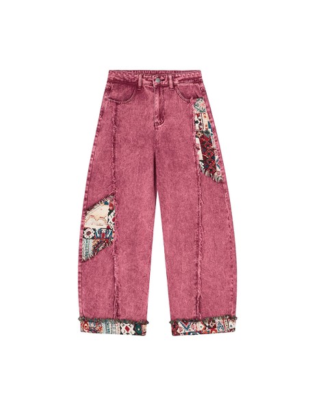 Fashionable and unique women's straight-leg jeans