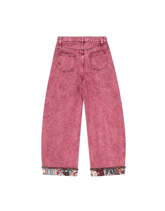 Fashionable and unique women's straight-leg jeans