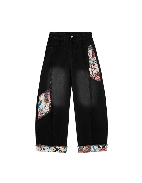 Fashionable and unique women's straight-leg jeans