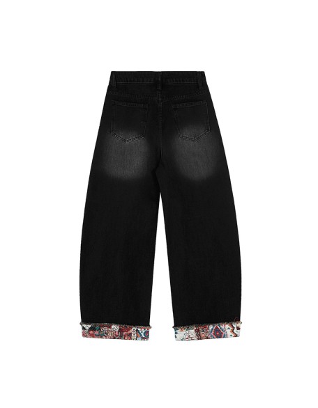 Fashionable and unique women's straight-leg jeans