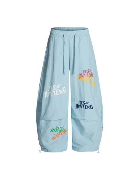 Casual women's cotton trousers Printed straight-leg trousers