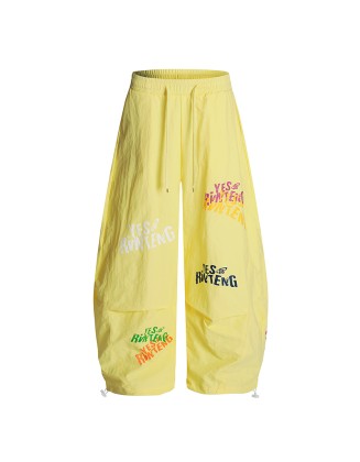Casual women's cotton trousers Printed straight-leg trousers