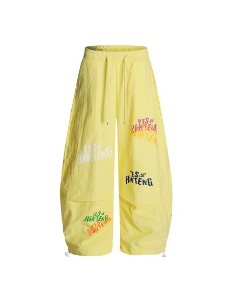 Casual women's cotton trousers Printed straight-leg trousers