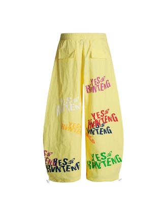 Casual women's cotton trousers Printed straight-leg trousers