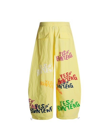 Casual women's cotton trousers Printed straight-leg trousers