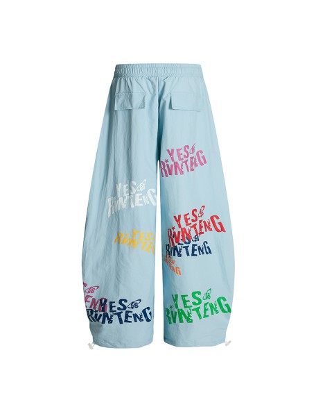 Casual women's cotton trousers Printed straight-leg trousers
