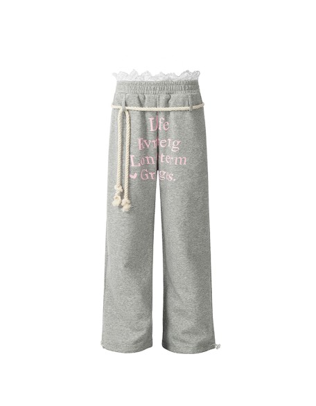 Straight-leg printed trendy women's casual pants