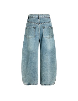 Men's Youthful Vintage-Style Long Denim Pants