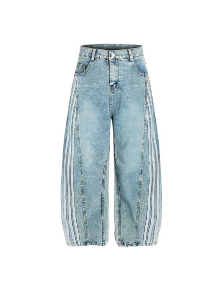 Men's Youthful Vintage-Style Long Denim Pants