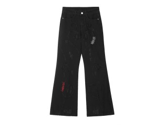 Harajuku Fashionista Women's Embroidered Denim Pants