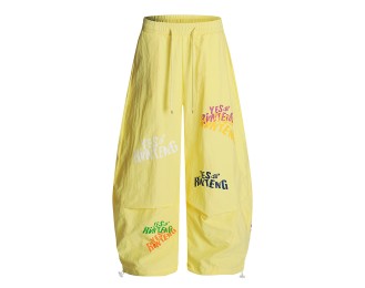 Casual women's cotton trousers Printed straight-leg trousers