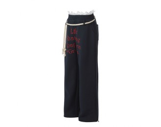 Straight-leg printed trendy women's casual pants